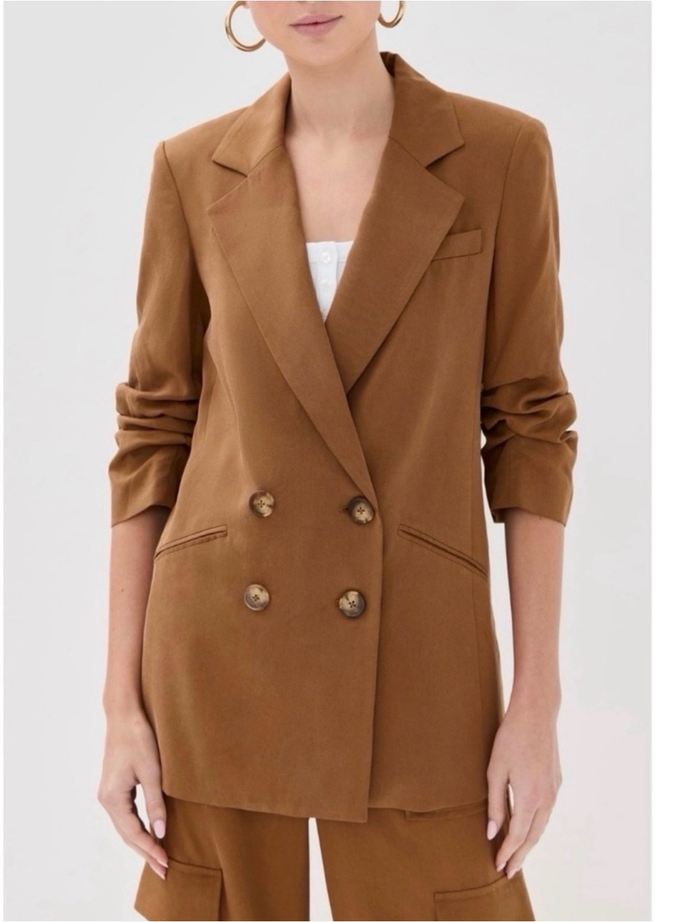 Veronica Beard Double-Breasted Blazer Brown